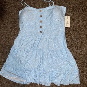 Blue Sleeveless Tiered Camisole